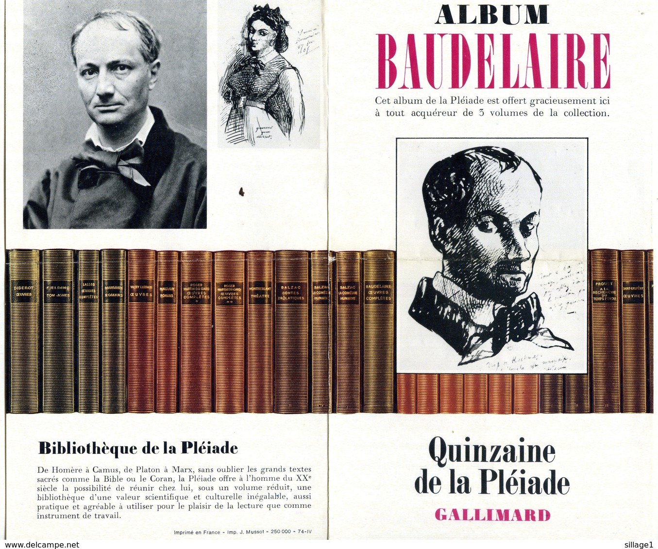 Album Baudelaire De La Pléiade - 1962 - Rare - + Une Publicité Pour Cet Album - La Pléiade