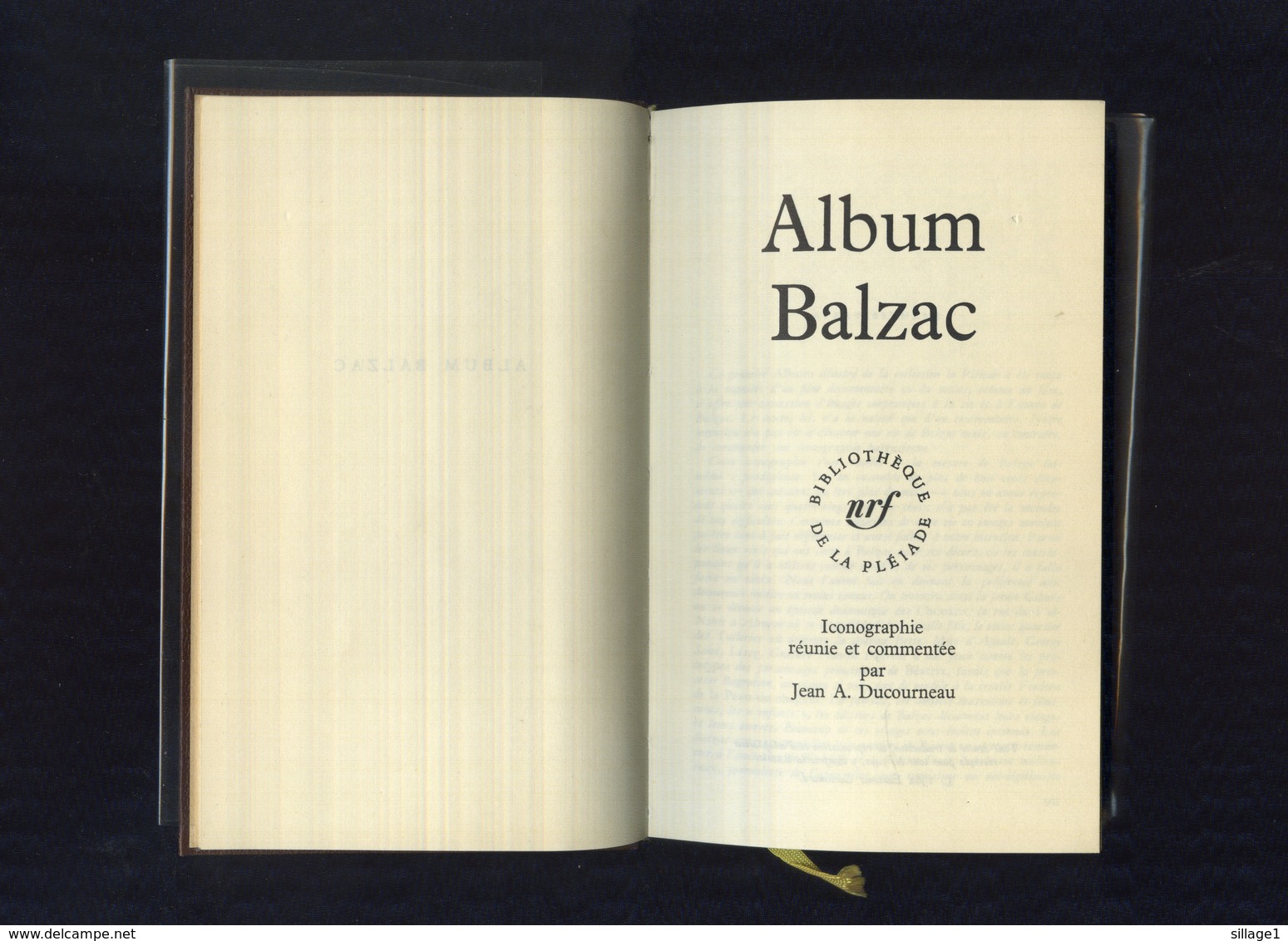 Album Balzac De La Pléiade - 1962  - Rare - N°1 Des Albums De La Pléiade Après Le Dictionnaire Des Auteurs - La Pléiade