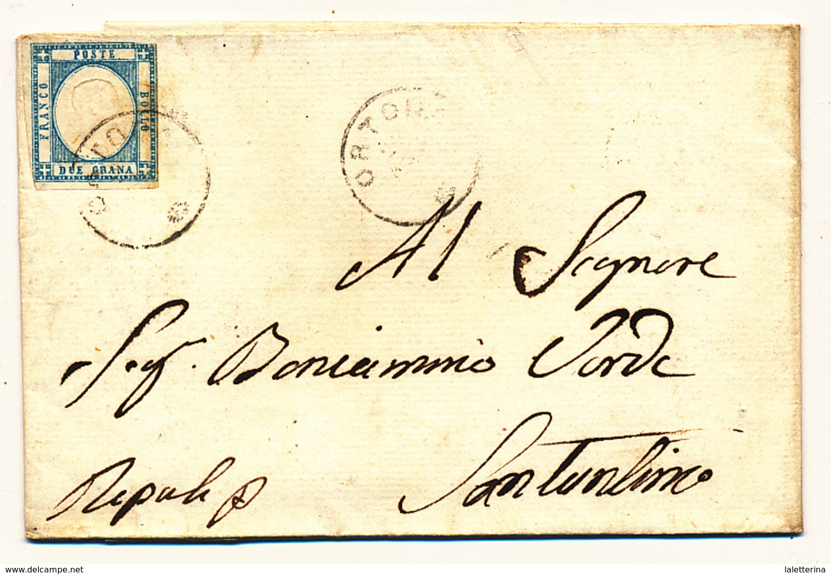 1862 PROVINCE NAPOLETANE 2 GRANA ANNULLATO ORTONA CERCHIO PICCOLO - Napoli