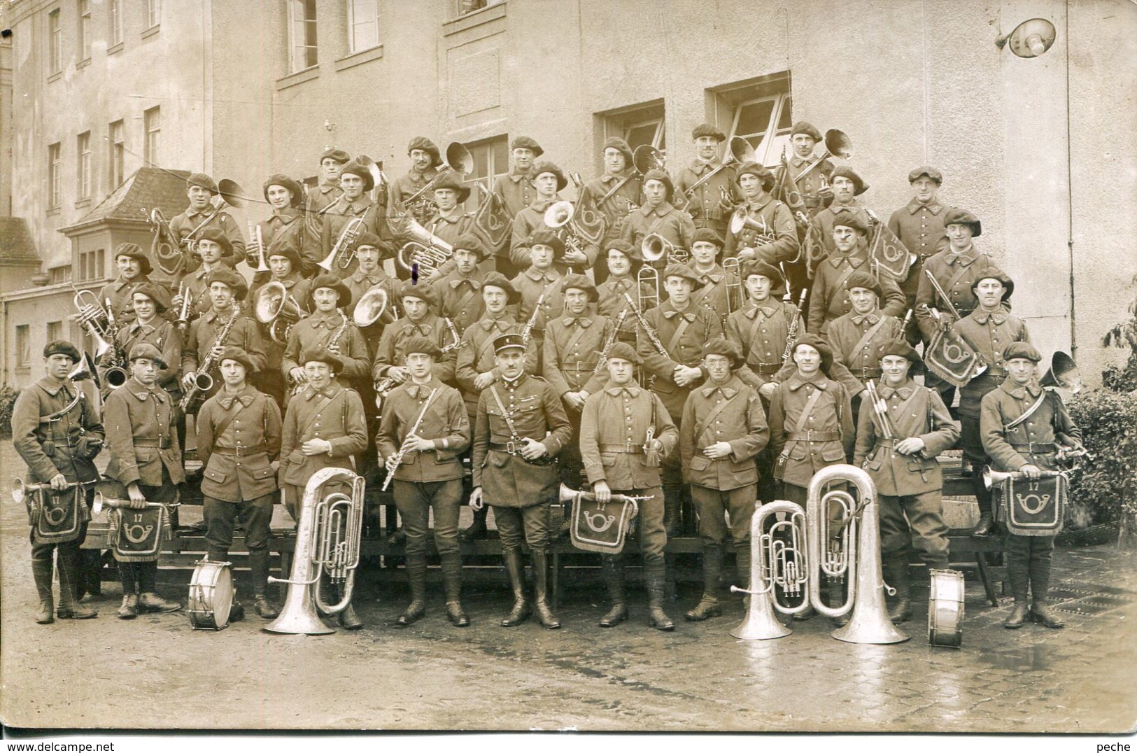 N°1213 T -carte Photo Musique Du 17è Chasseurs Alpins à Rambervillers - Regiments