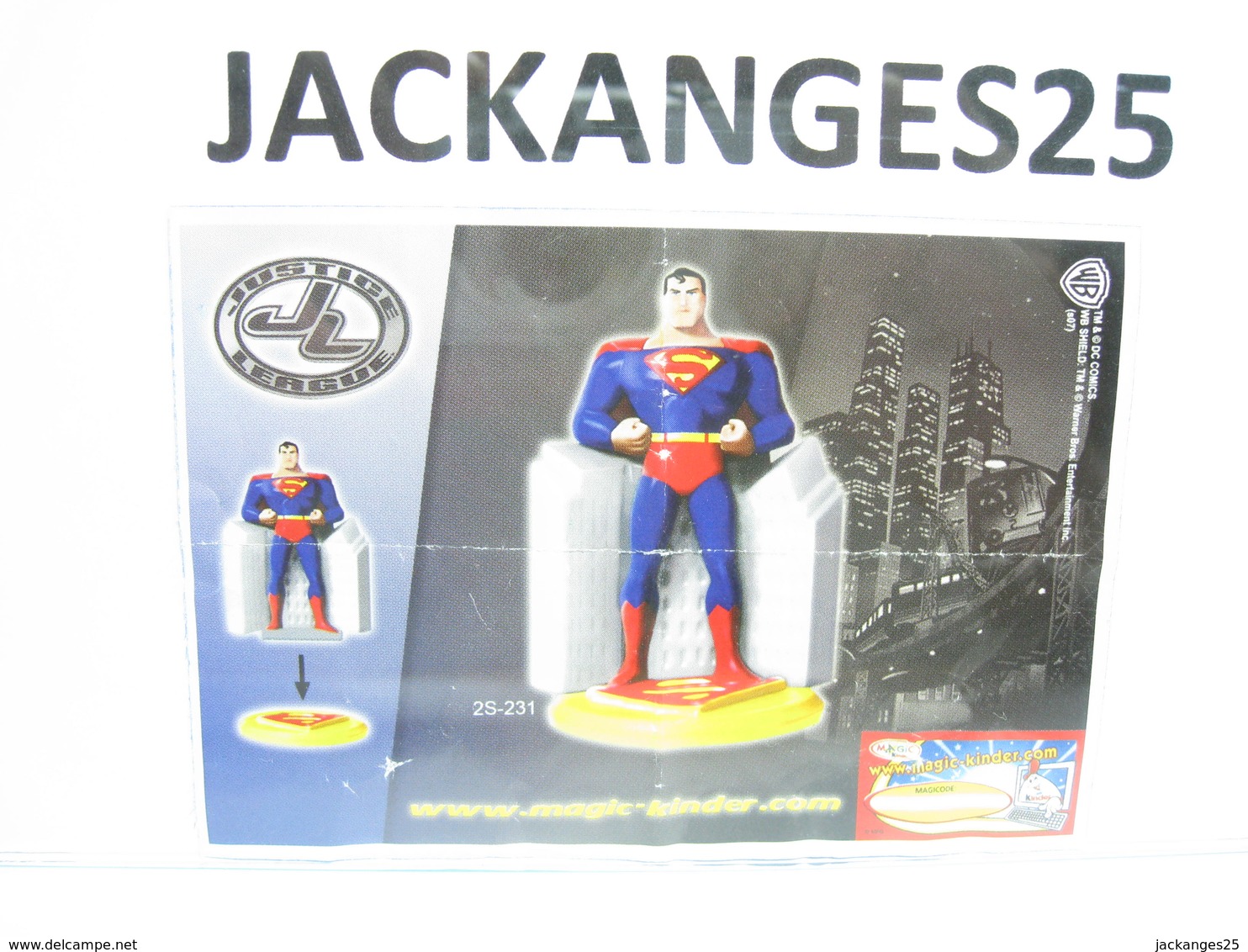 KINDER JUSTICE LEAGUE SUPERMAN ITALIE MPG 2S 231 2007 + BPZ - Familles