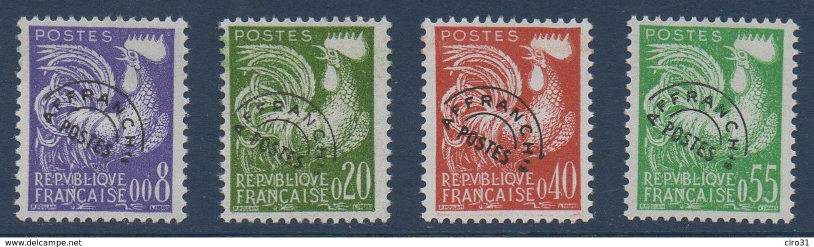 FR 1960 Préo Série Des "Coq" En Nouveaux Francs   N° YT Préo 119-122 ** MNH - 1953-1960