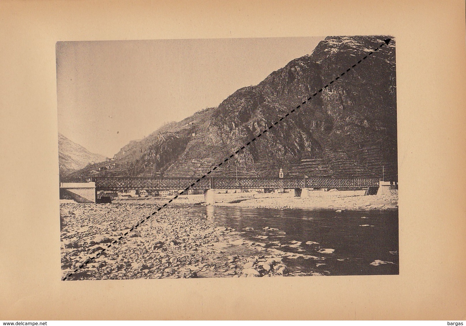 Planche Train Chemins De Fer Du Simplon Pont à Piédimulera Par Baume Et Marpent Haine Saint Pierre - Spoorweg