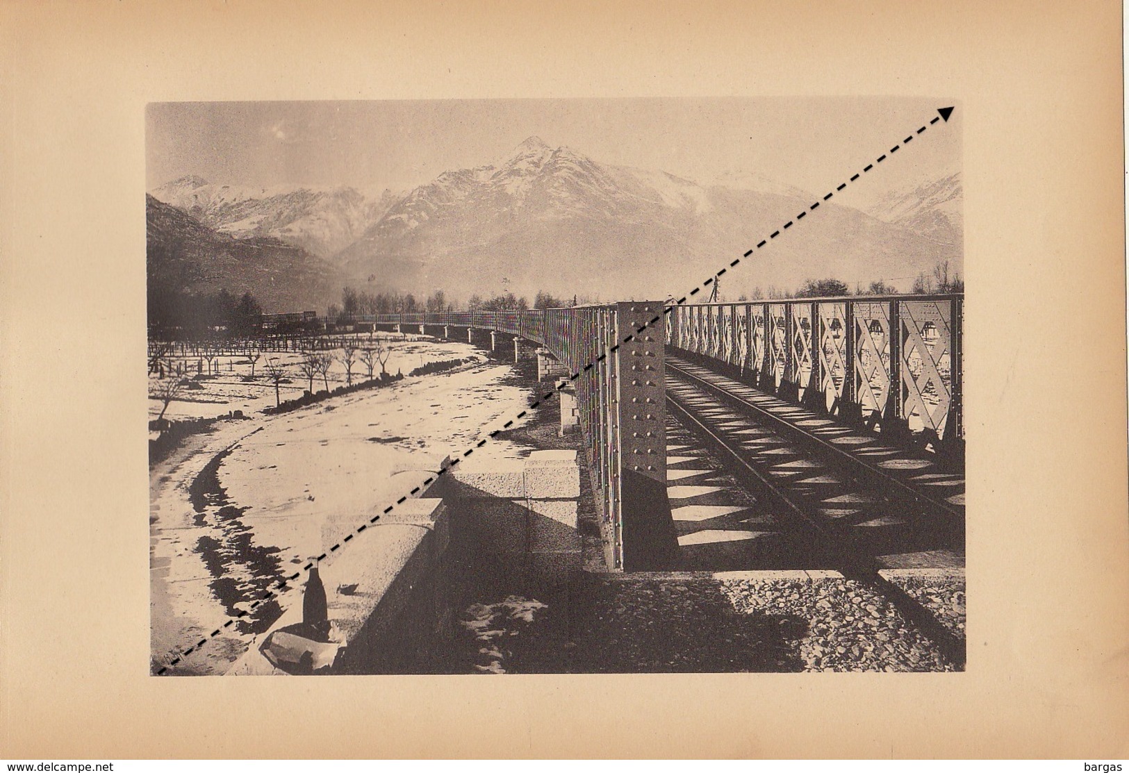 Planche Train Chemins De Fer Du Simplon Viaduc En Courbet à Vogogne Par Baume Et Marpent Haine Saint Pierre - Spoorweg