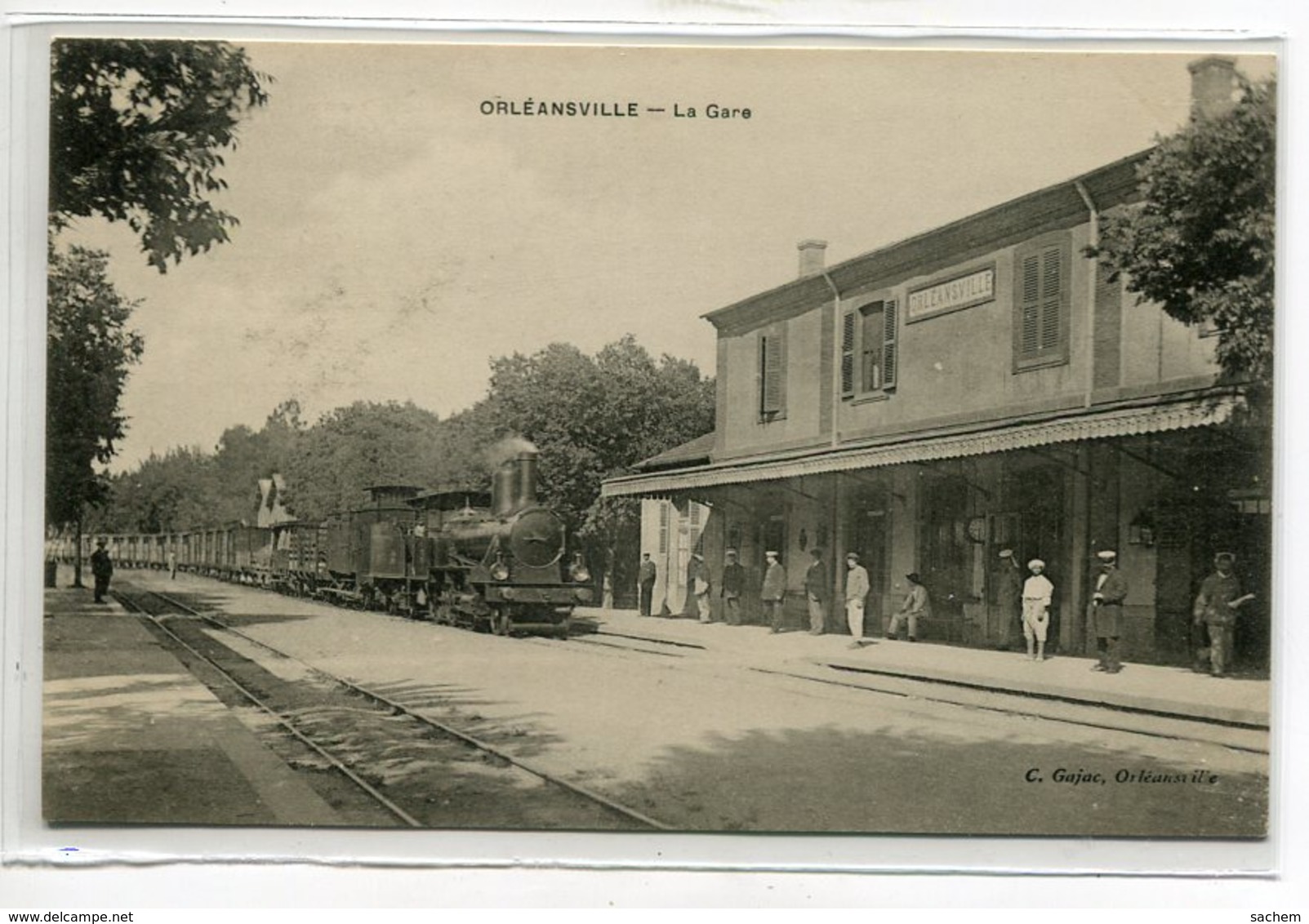 ALGERIE ORLEANSVILLE Carte RARE   Gare Des Voyageurs Arrivée Du Train Anim Quai Edit Gajac    D01 2020 - Autres & Non Classés