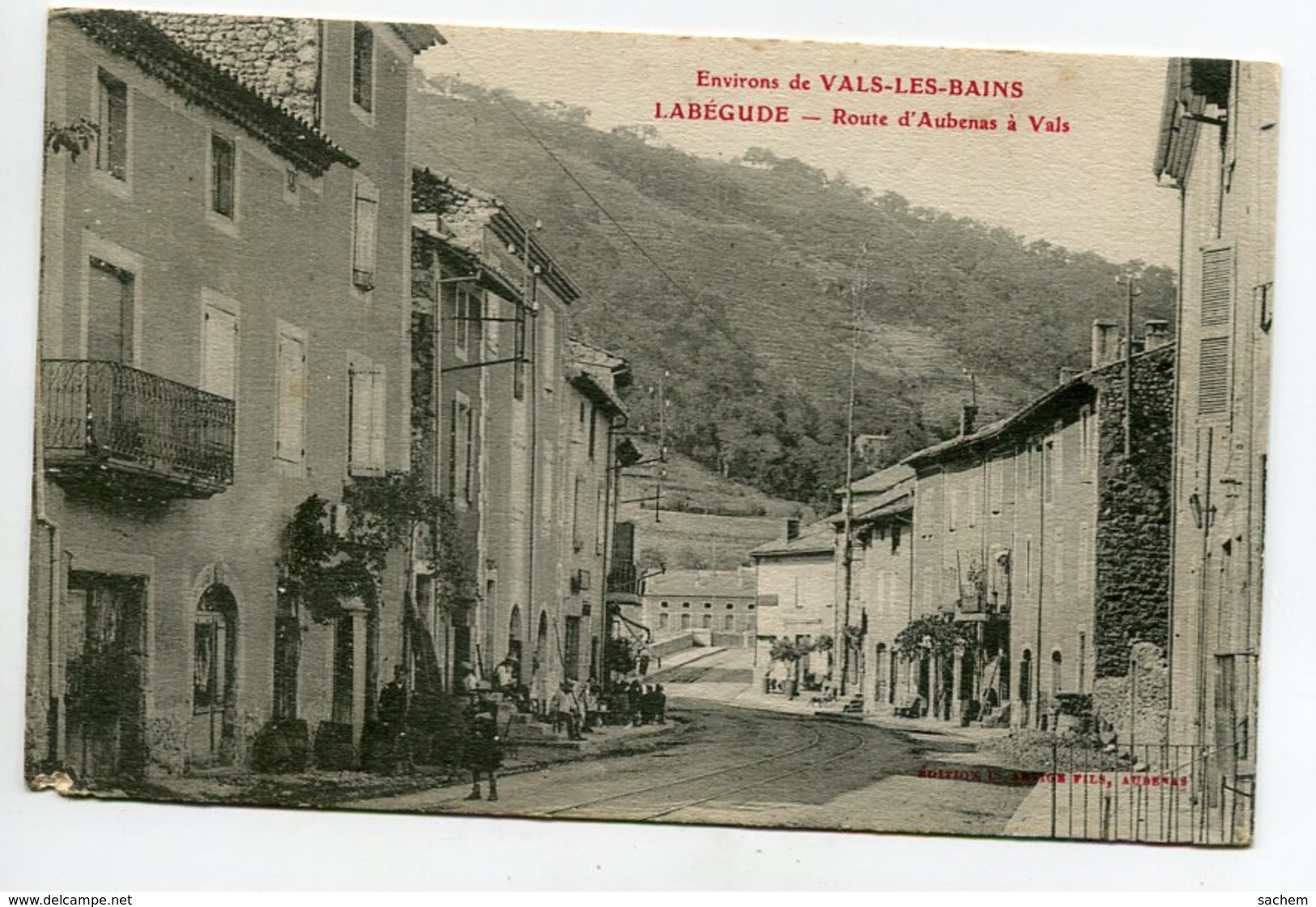 07 LABEGUDE Route D'Aubenas à Vals Les Bains Animation 1910  D01 2020 - Other & Unclassified