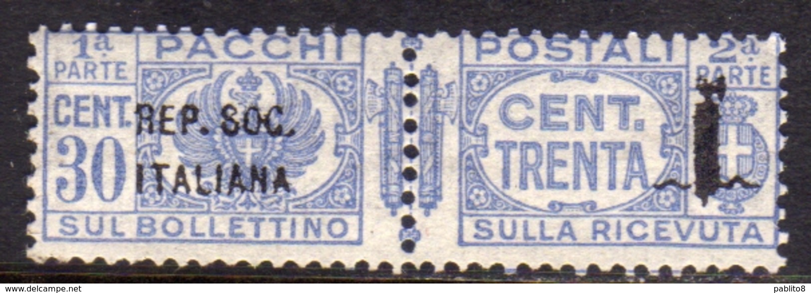 ITALIA REGNO ITALY KINGDOM 1944 RSI REPUBBLICA SOCIALE ITALIANA PACCHI POSTALI PARCEL POST FASCIO CENT. 30c MNH - Paketmarken