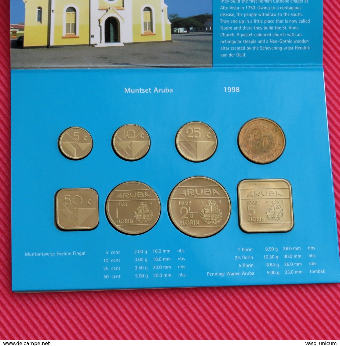 Aruba Set 5 10 25 50 Cents 1 2.1/2  5 Florin 1998 Netherland Antilles - Aruba