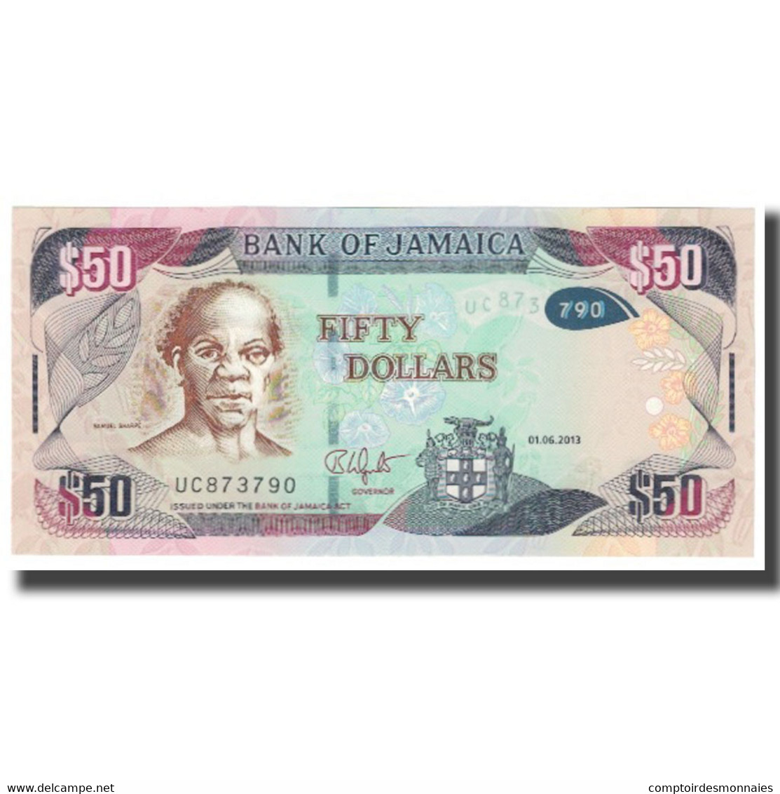 Billet, Jamaica, 50 Dollars, 2013, 2013-06-01, KM:89, NEUF - Jamaique