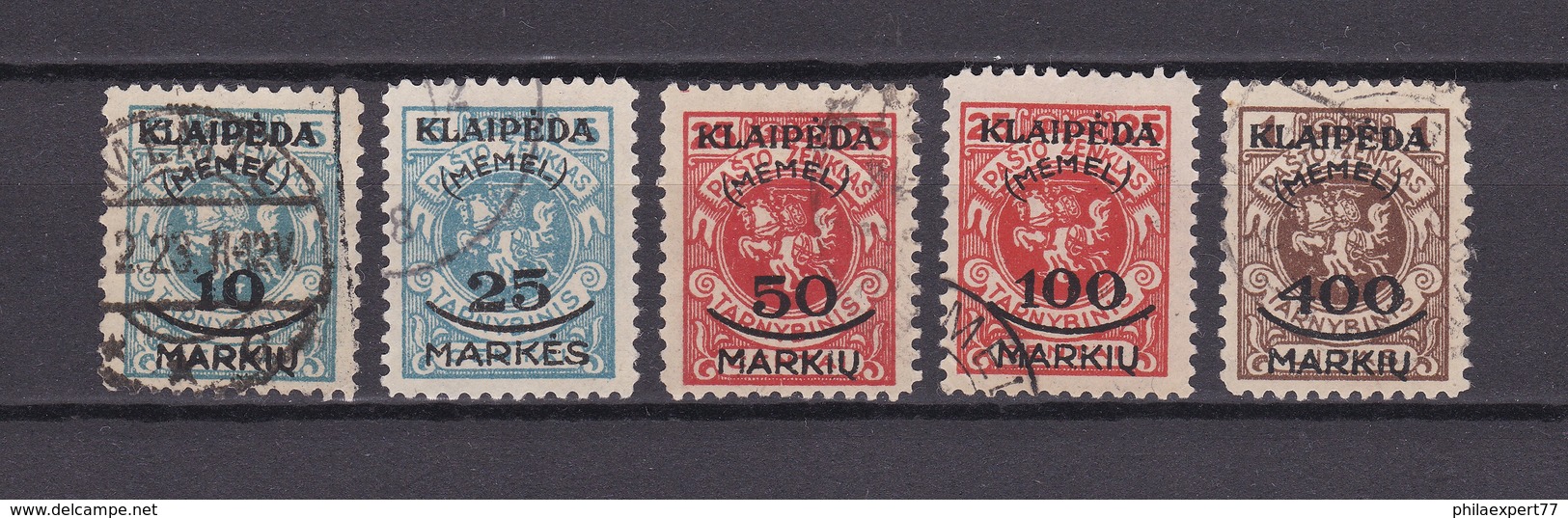 Memelgebiet - 1923 - Michel Nr. 124/128 - Gest. - 50 Euro - Klaipeda 1923