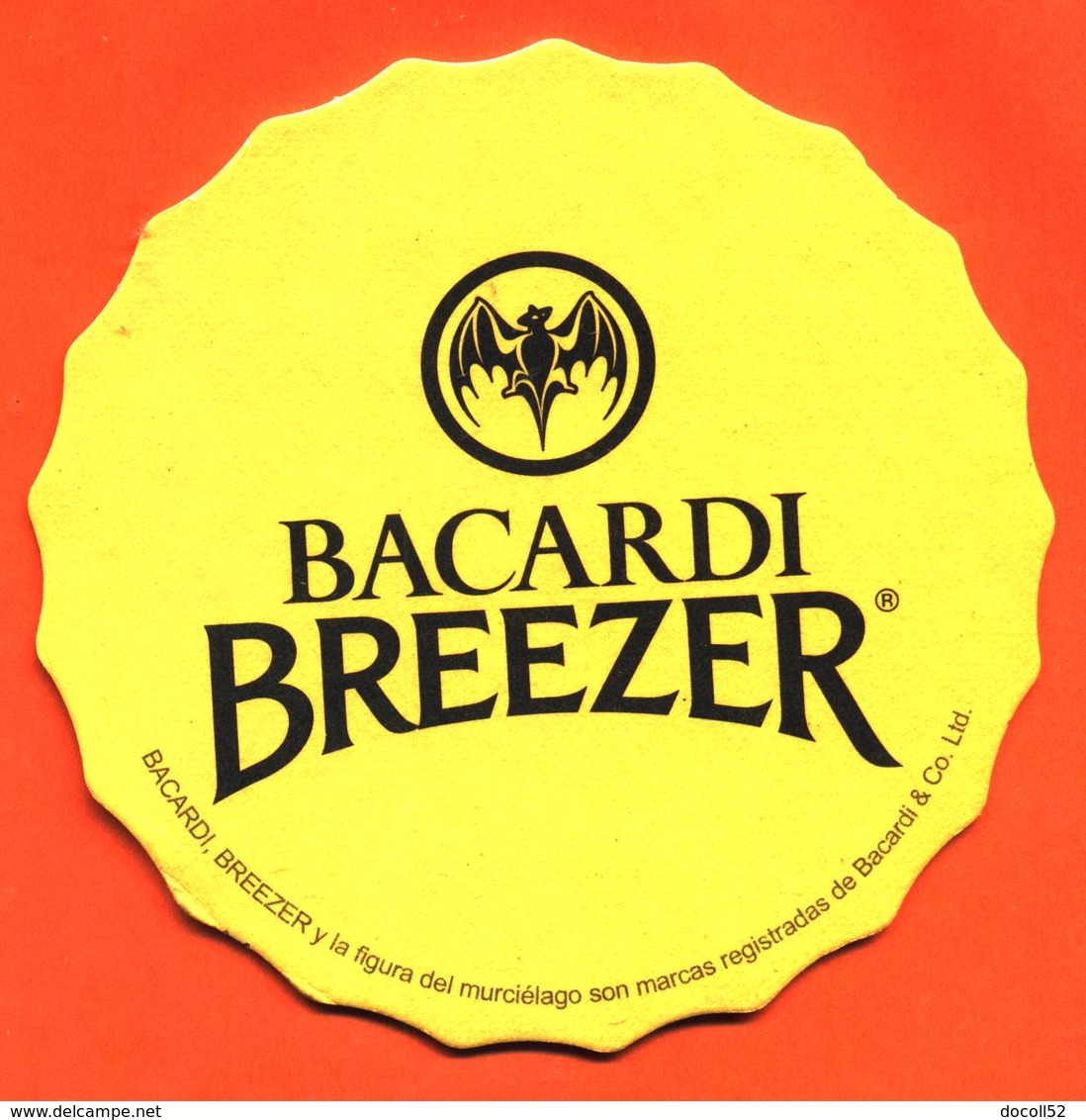 Sous Bock - Coaster Bacardi Breezer Jaune - Chauve Souris - Bierdeckel