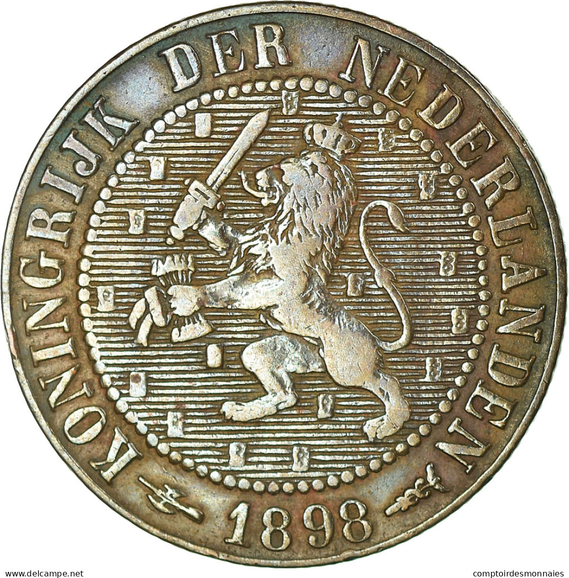 Monnaie, Pays-Bas, Wilhelmina I, 2-1/2 Cent, 1898, TTB, Bronze, KM:108.2 - 2.5 Cent