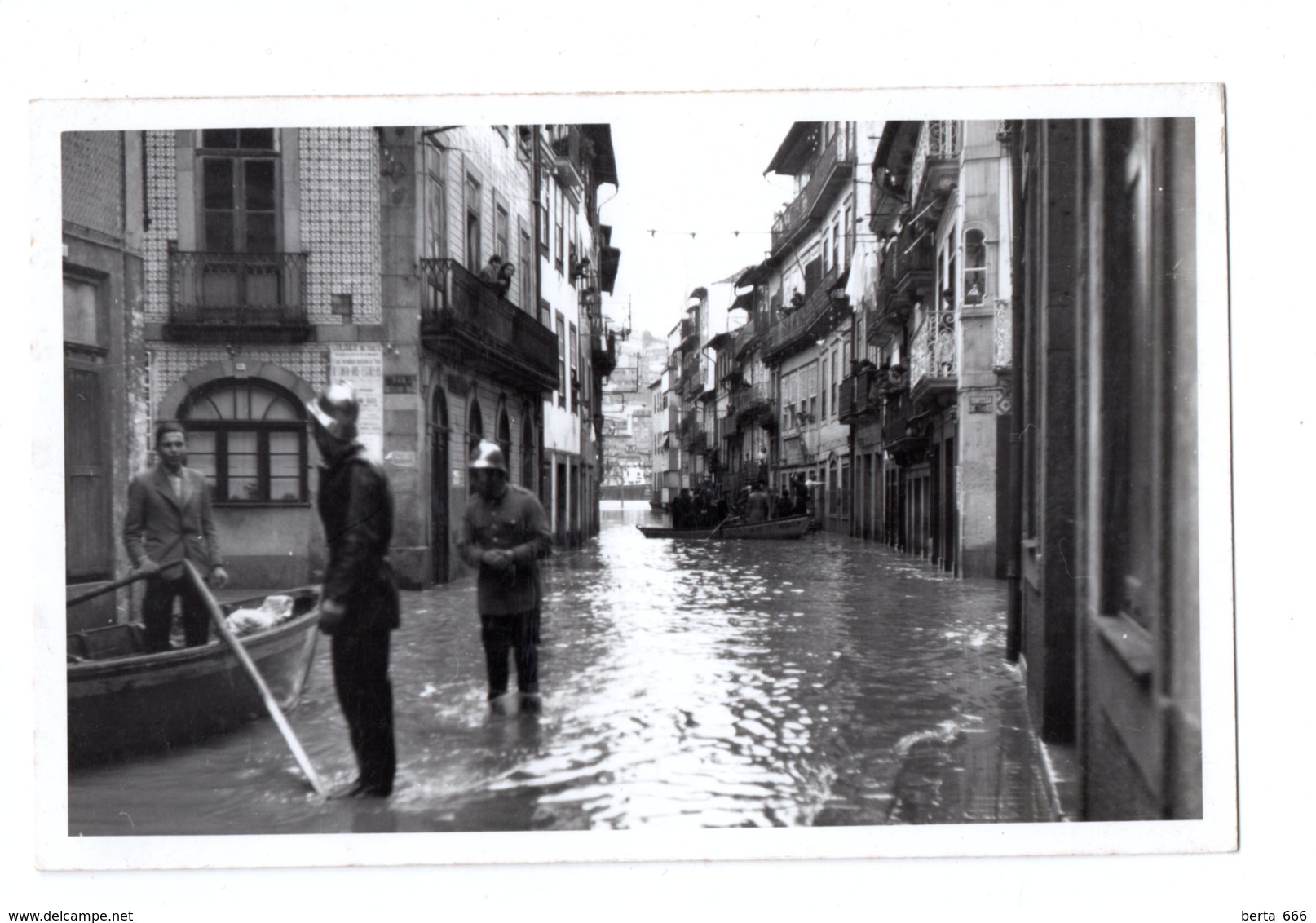 PORTO Postal Fotografico Cheias Do Rio Douro De 1962 Rua Candido Dos Reis Gaia - Porto