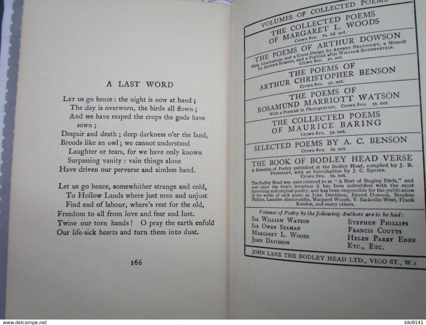 THE POEMS OF ERNEST DOWSON - (168 pages)