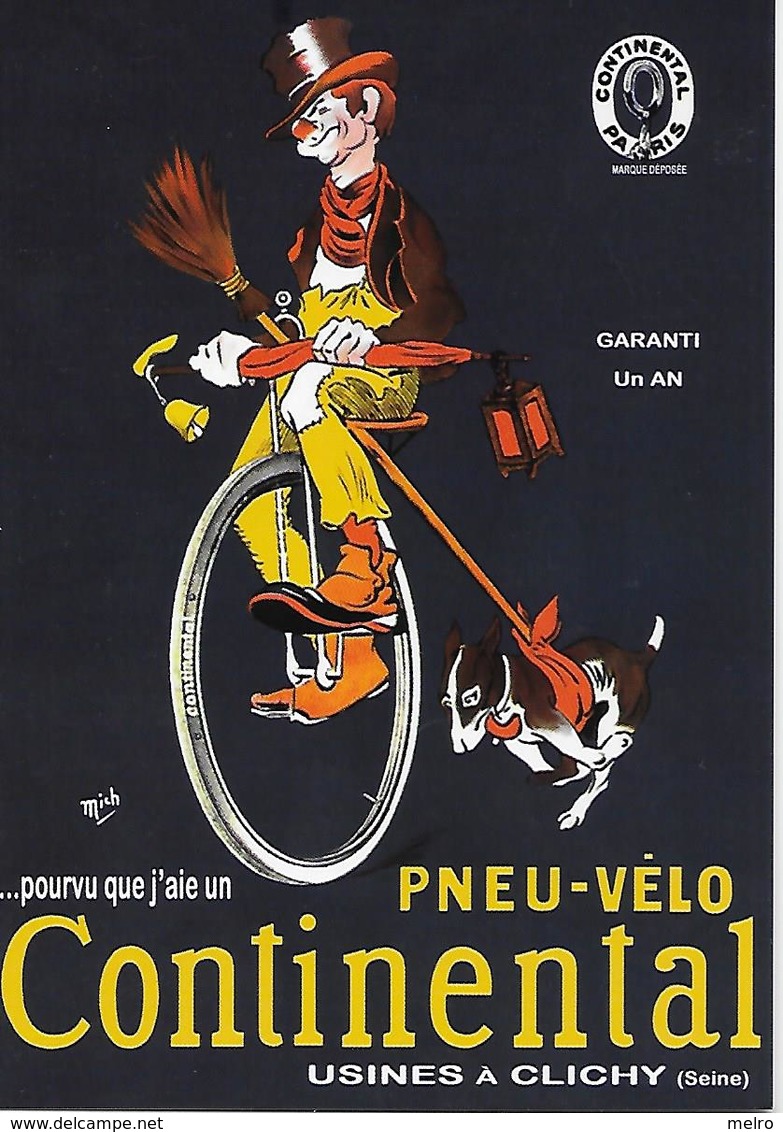 CP - Publicité - Pneu-Vélo - CONTINENTAL (Chien) - L'artiste -MICH. - Publicidad