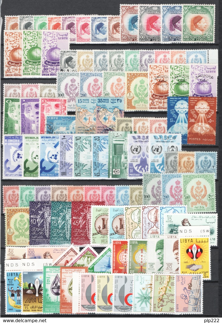 Libia 1952/71 Almost Complete Collection 250 Val.+18 S/S **/MNH VF - Libye