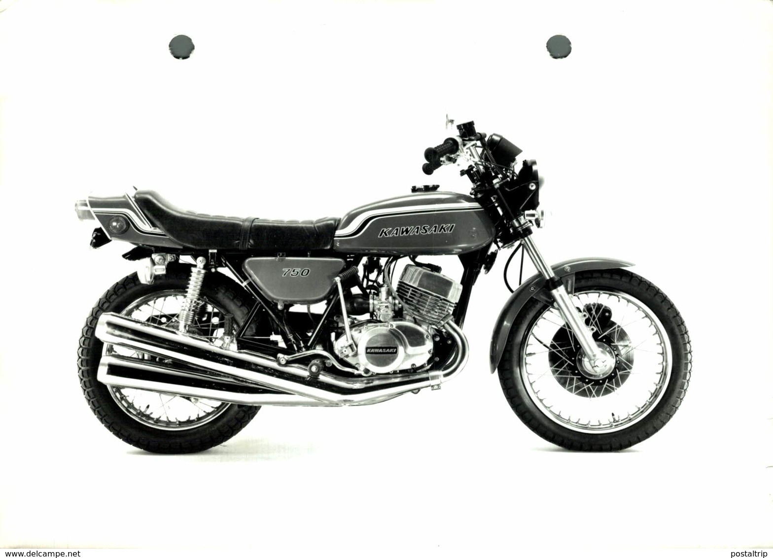 Kawasaki 750 +-17cm X 12cm " Perforada " Moto MOTOCROSS MOTORCYCLE Douglas J Jackson Archive Of Motorcycles - Altri & Non Classificati