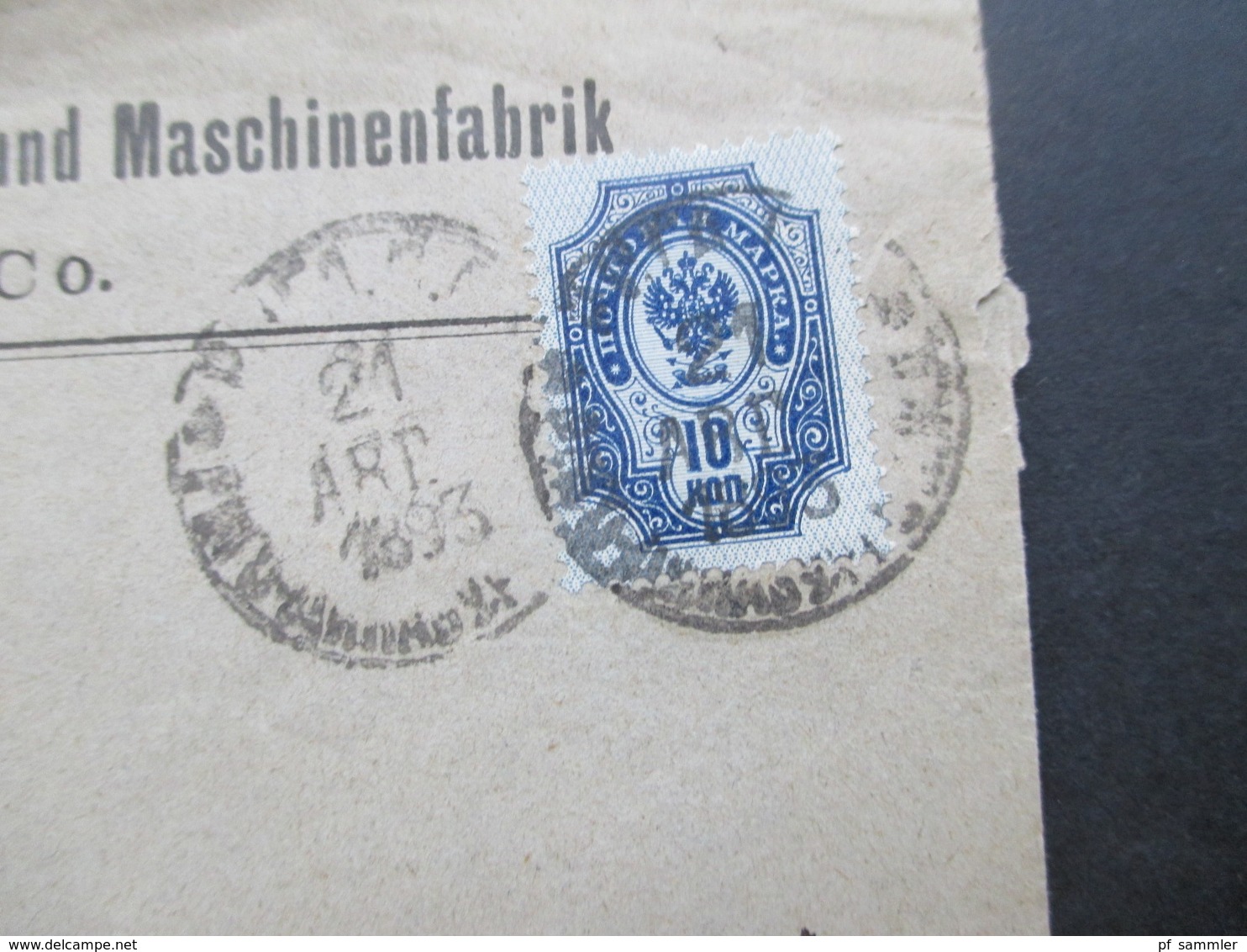 Russland 1893 Firmenbrief Der Gesellschaft Der Rigaer Eisengiesserei Und Maschinenfabrik Vom. Felser & Co Post Deuben - Brieven En Documenten