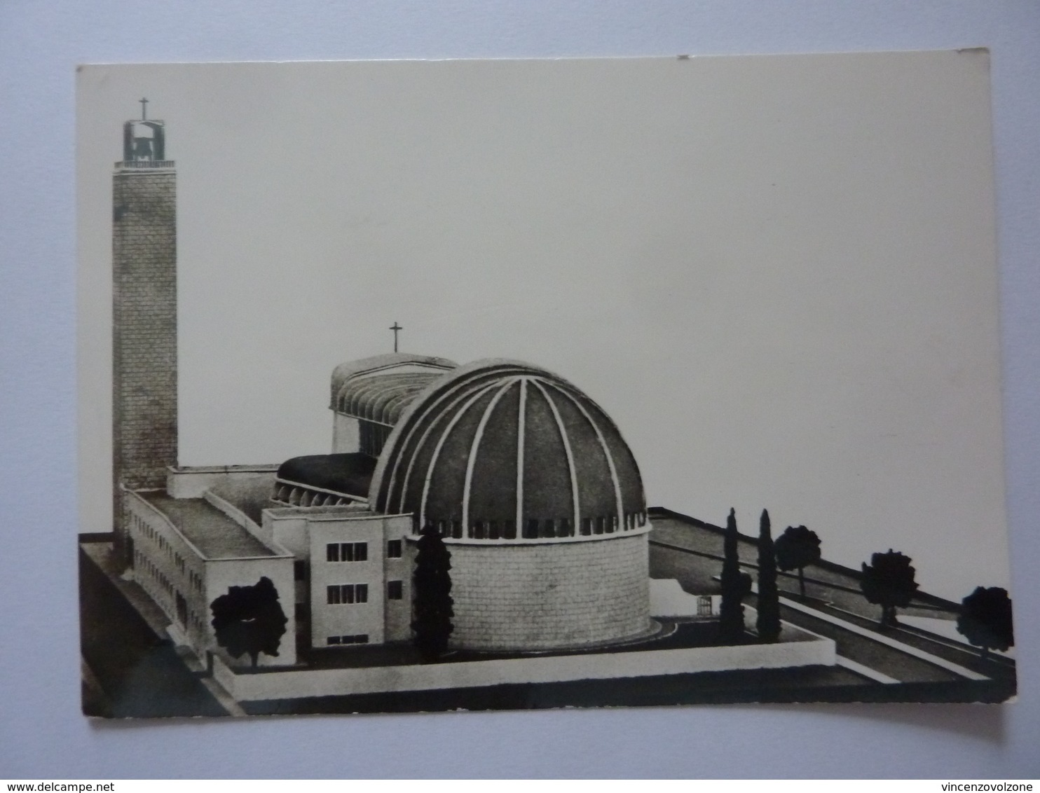 Cartolina "BATTIPAGLIA  Costruenda Chiesa - Lato Sud Est" Anni '50 - Battipaglia