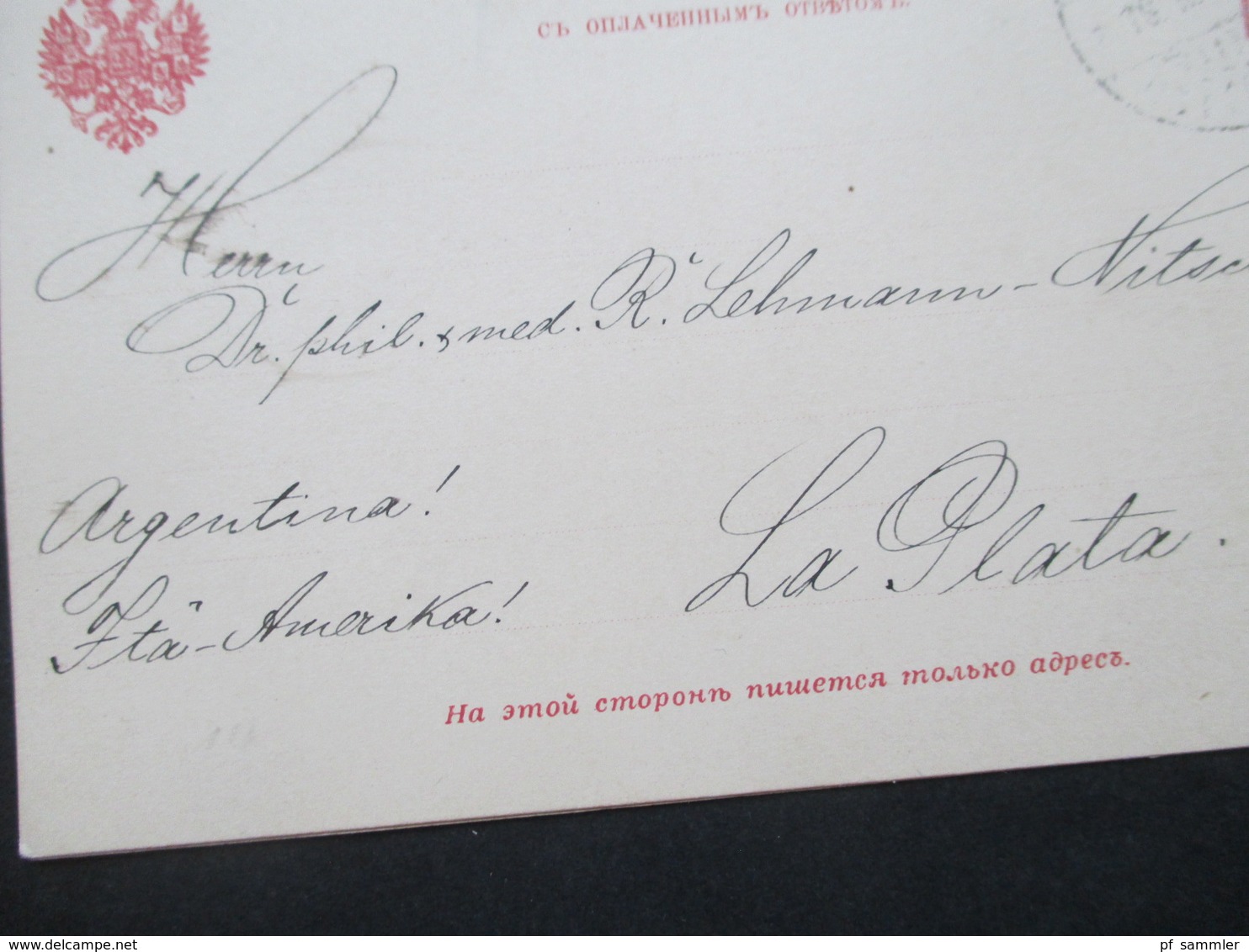 Russland / Finnland 1903 Ganzsache P 34 Doppelkarte Stempel Littoinen Nach Argentinien!! Seltene Destination! RRR - Briefe U. Dokumente