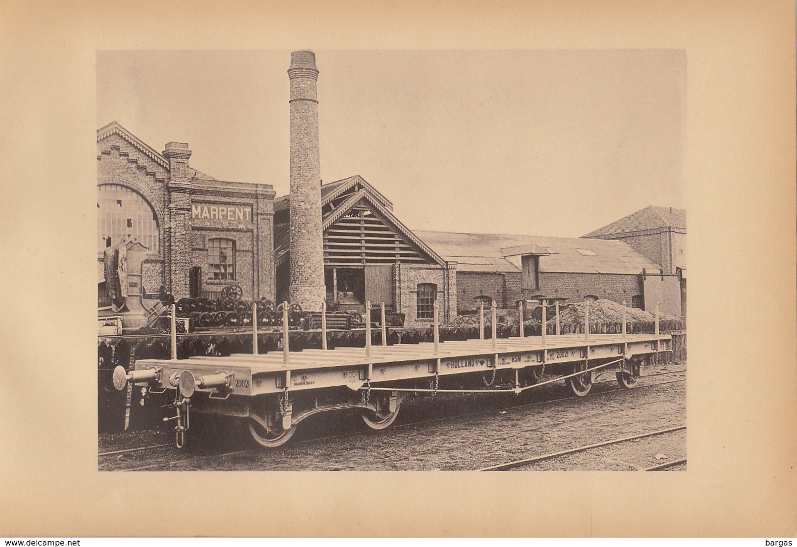 Planche Train Chemins De Fer Wagon Cdf Hollandais Hollande Par Baume Et Marpent Haine Saint Pierre - Spoorweg