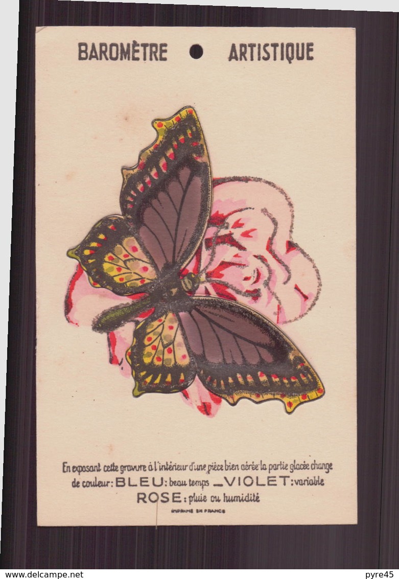 Carte Baromètre Artistique " Papillon Et Fleur " - Sin Clasificación