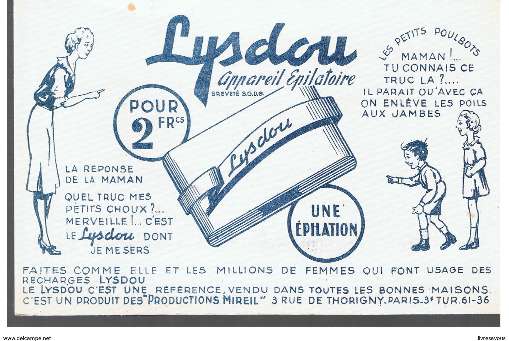 Buvard Lysdou Appareil Epilatoire - Parfum & Cosmetica