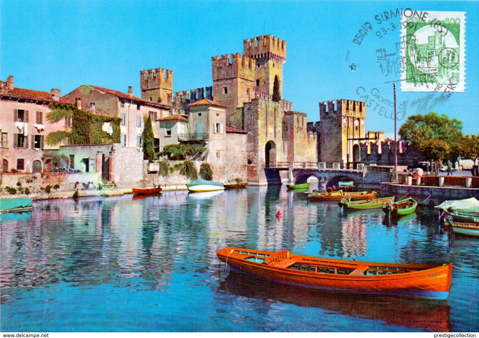 LAGO DI GARDA  SIRMIONE CASTELLO SCALIGERO  1991 MAXIMUM POST CARD (GENN200257) - Esposizioni Filateliche