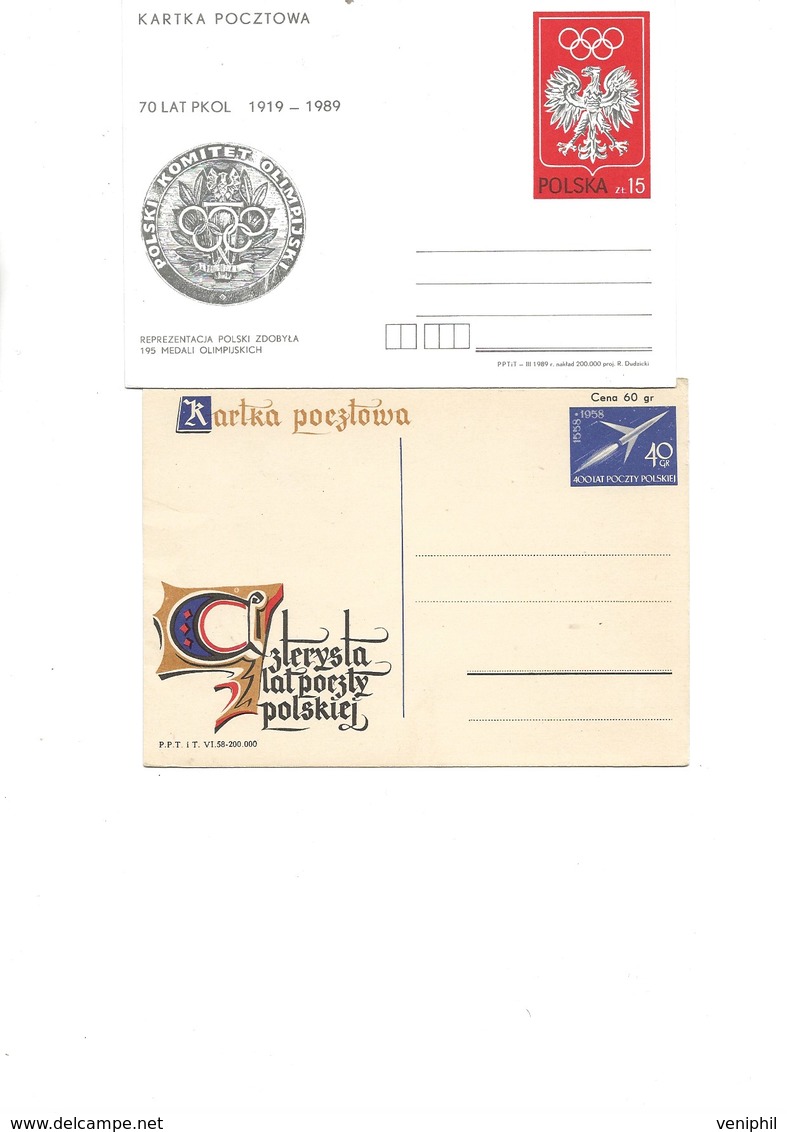 POLOGNE - LOT DE 5 ENTIERS POSTAUX DONT UN OBLITERE ANNEE 1965  A 89 - Postwaardestukken