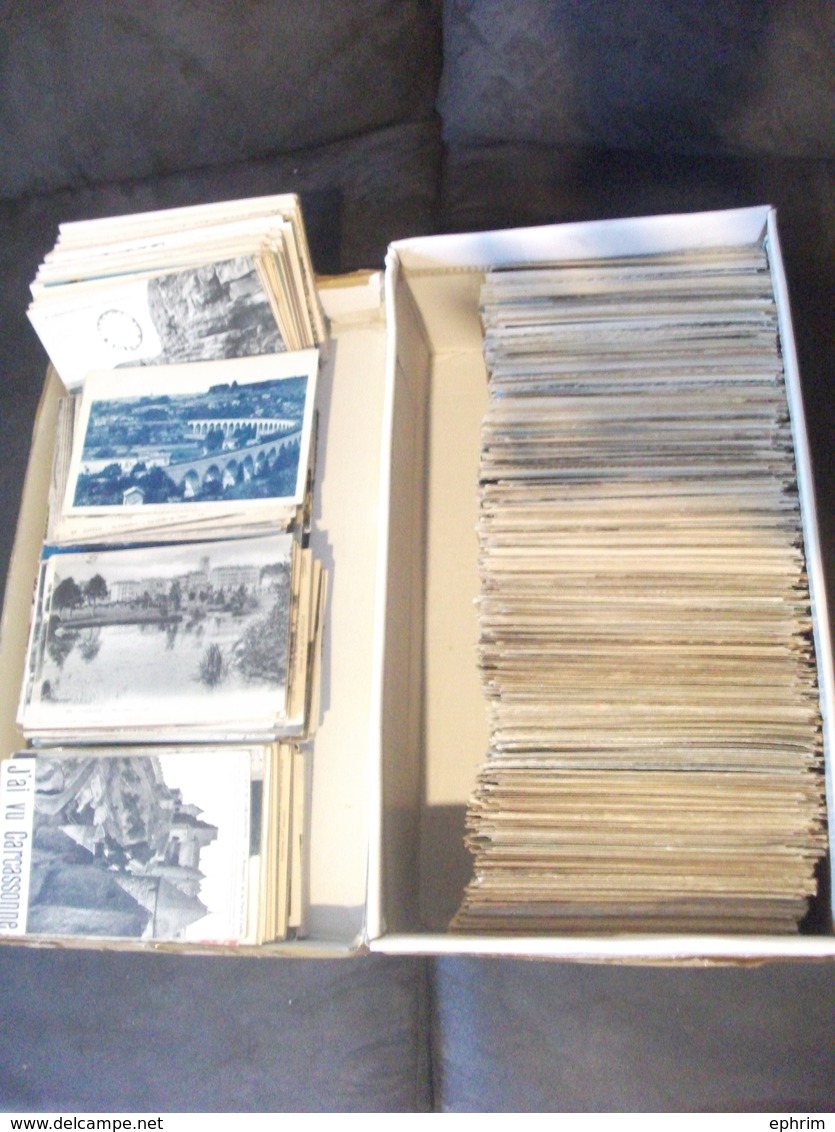 FRANCE GROS LOT VARIE DE + 1300 CARTES POSTALES ANCIENNES REGIONALES PETIT FORMAT TYPE DROUILLE CACHET POSTAL TIMBRE - 500 Postkaarten Min.