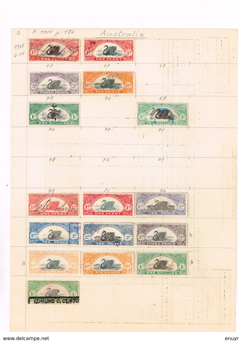 Australie Occidentale. Stamp Duty. Lot Anciens Timbres Fiscaux à Identifier. - Fiscali