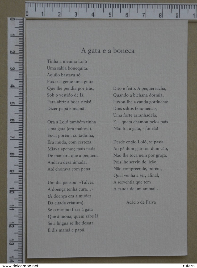 PORTUGAL - A GATA E A BONECA -  ESCOLA BASICA D. DINIS - LEIRIA -   2 SCANS     - (Nº33283) - Leiria