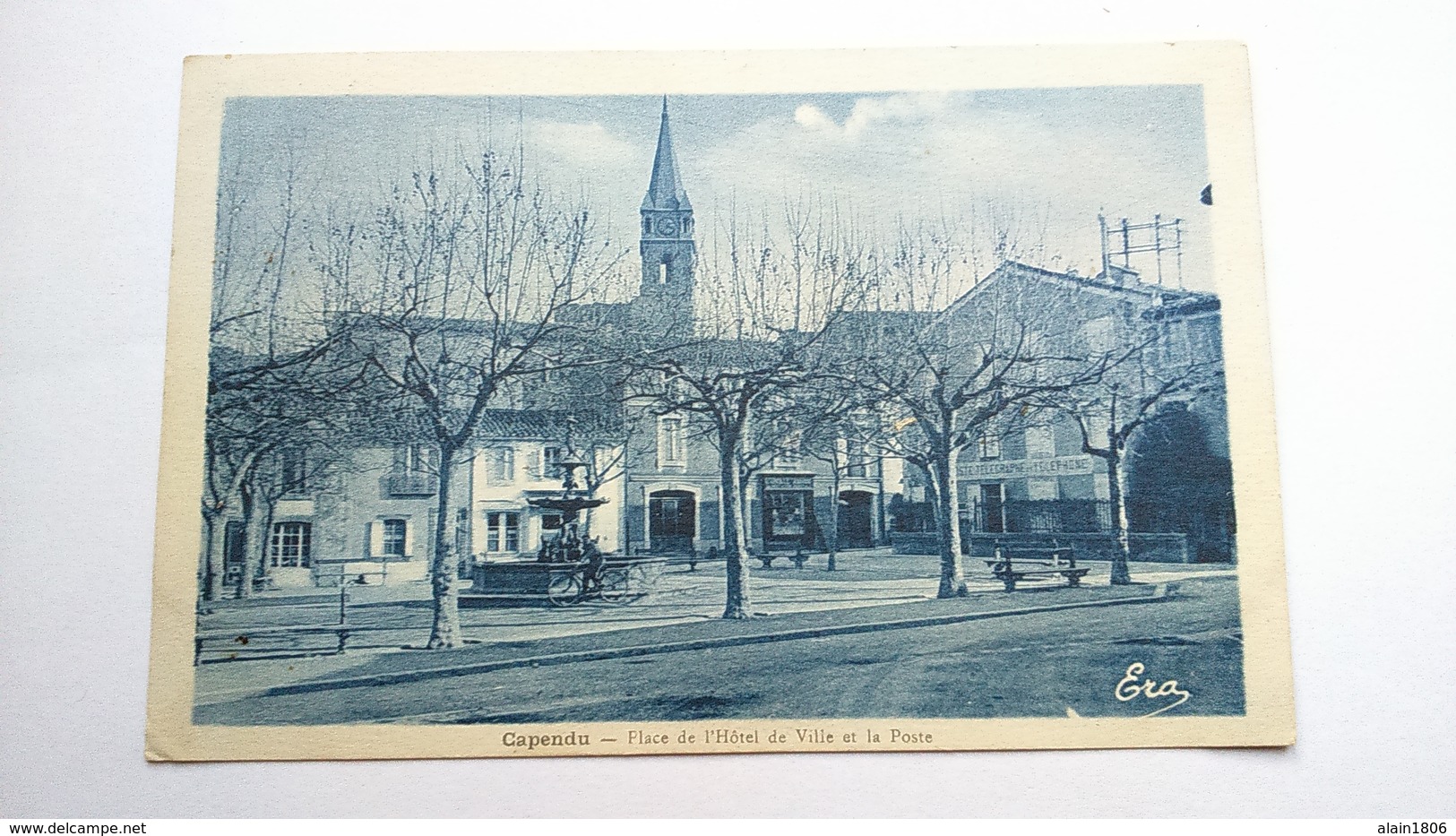 Carte Postale ( BB3 ) Ancienne De Capendu , Place De L Hotel De Ville Et La Poste - Capendu