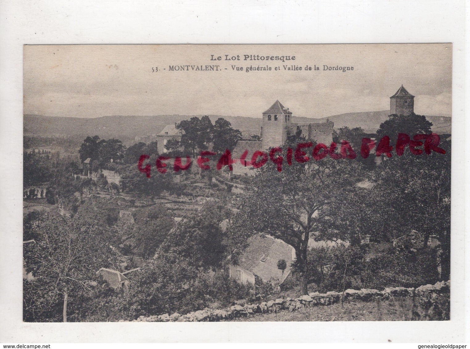 46 - MONTVALENT - VUE GENERALE ET VALLEE DE LA DORDOGNE  -  QUERCY LOT - Montcuq