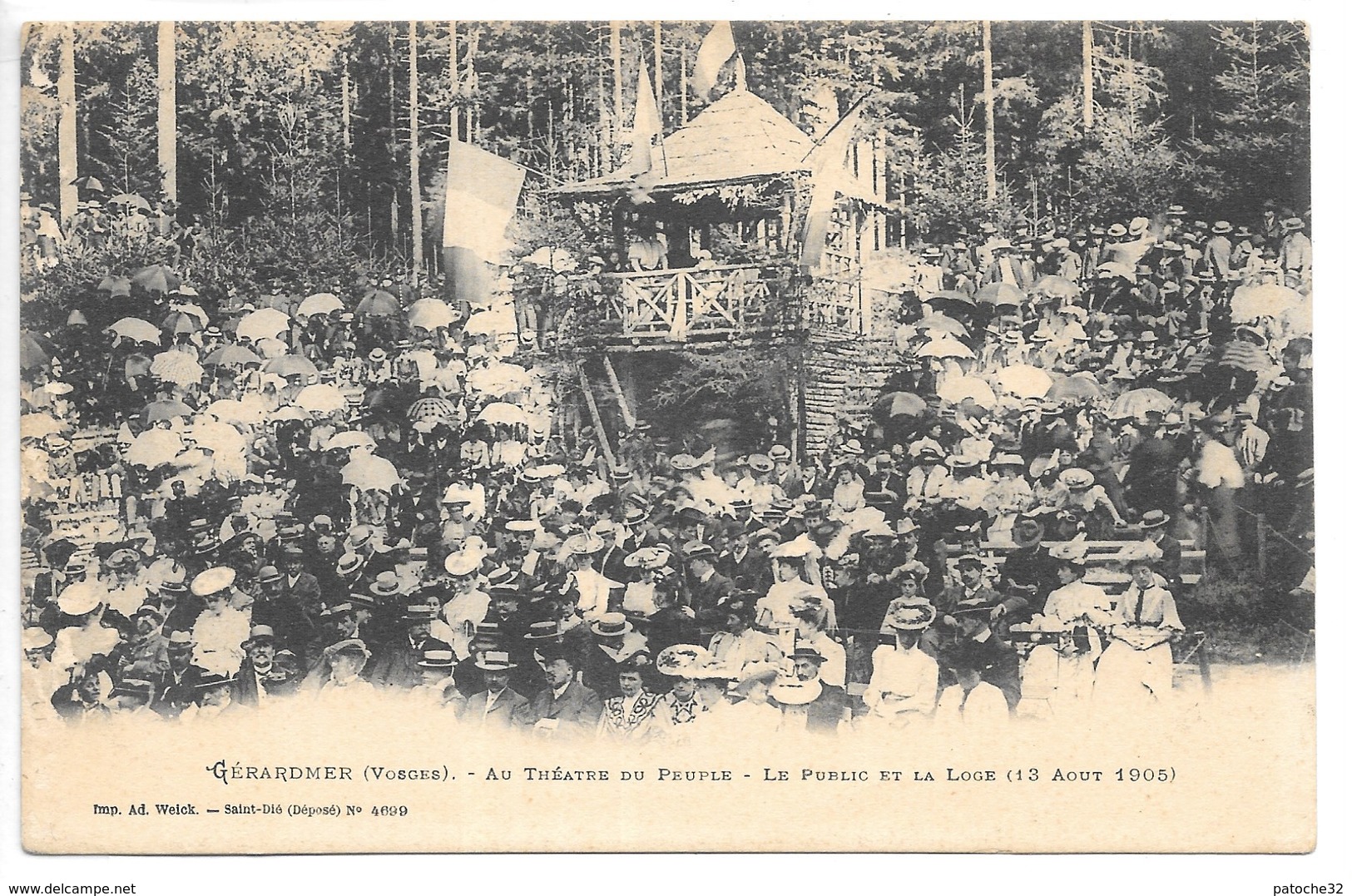 Cpa...Gérardmer...(Vosges)...au Théatre Du Peuple...le Public Et La Loge...(13 Aout 1905...animée... - Gerardmer