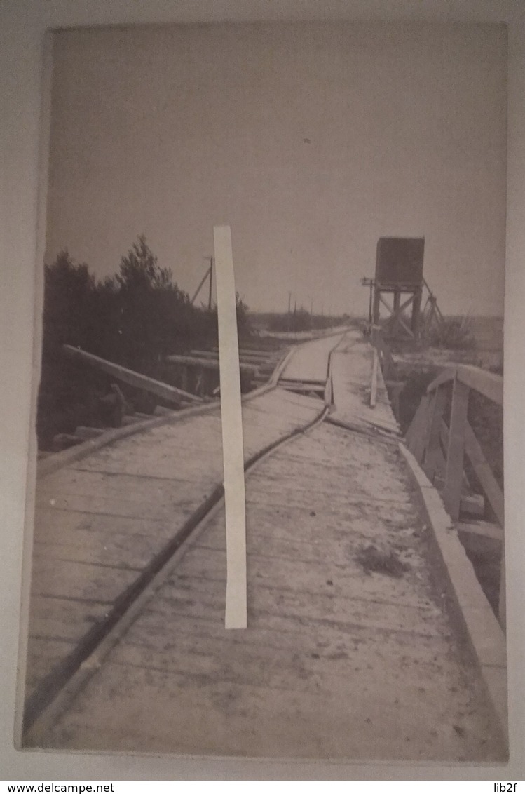 1915 Guignicourt Pont De Chemin De Fer Station Eau Détruit Occupation Allemande Tranchée 14 18 1 Ww1 Carte Photo - Guerra, Militari