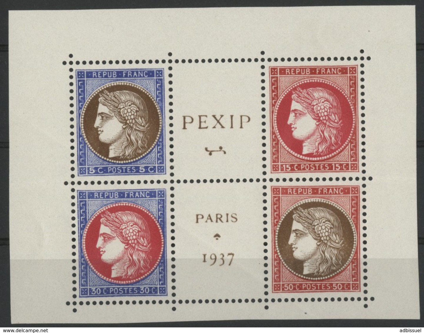 N° 348 à 351 PEXIP PARIS 1937 Neuf  ** (MNH) COTE 400 € / Lire Description - Nuovi