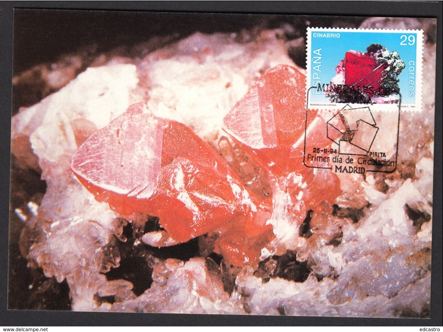 10.- SPAIN ESPAGNE 1994. FOUR MAXIMUM CARDS. MINERALS MINERAL - Minerales