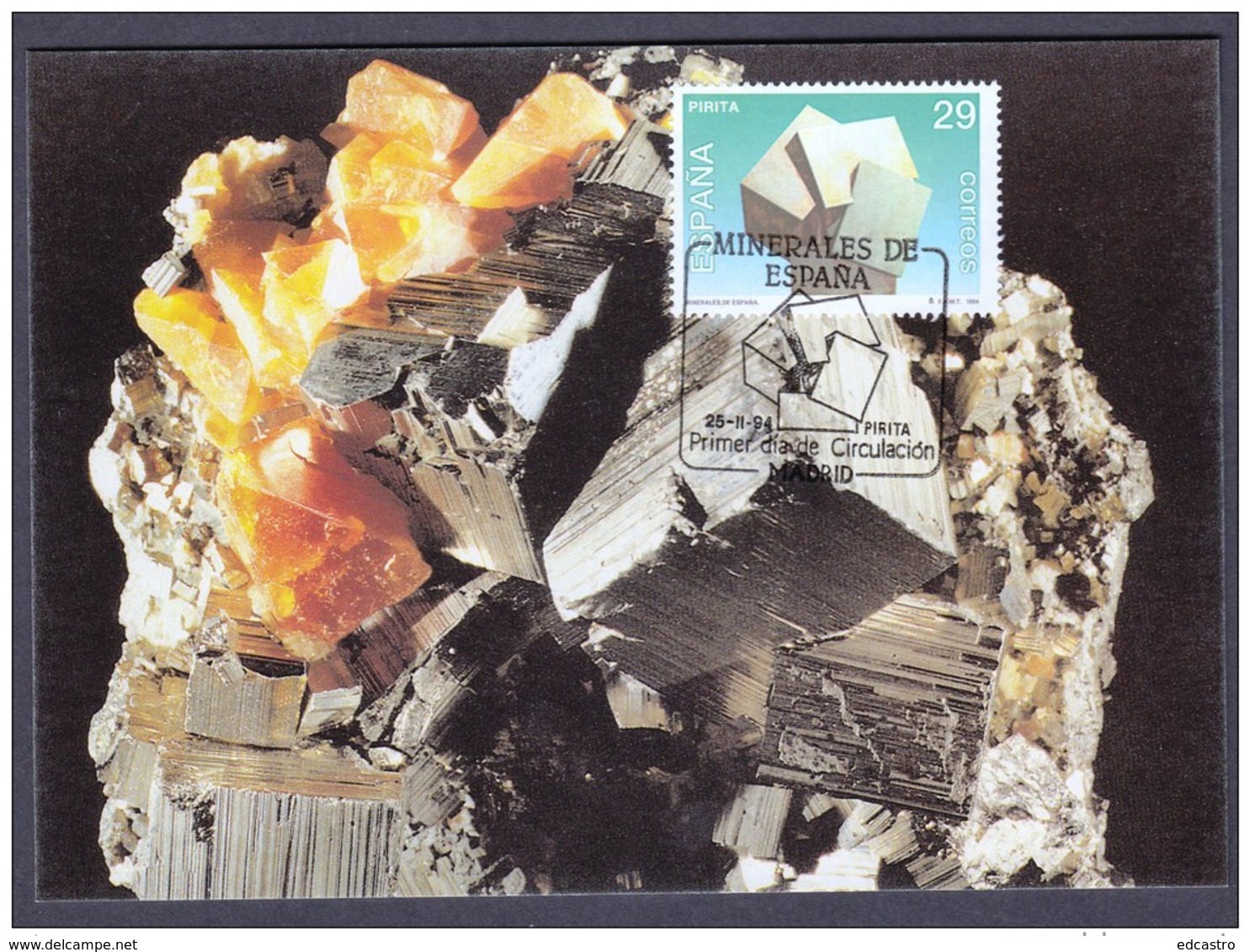 10.- SPAIN ESPAGNE 1994. FOUR MAXIMUM CARDS. MINERALS MINERAL - Minerales