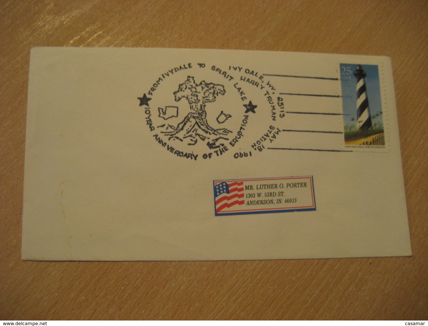 IVYDALE 1990 Eruption Volcano Spirit Lake Harry Truman Cancel Cover USA Geology Geologie - Volcanos