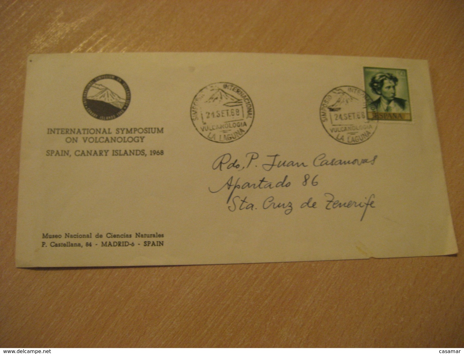 LA LAGUNA Tenerife Canarias 1968 Symposium Vulcanologia Volcan Volcano Volcanology Cancel Cover SPAIN Geology Geologie - Volcanes