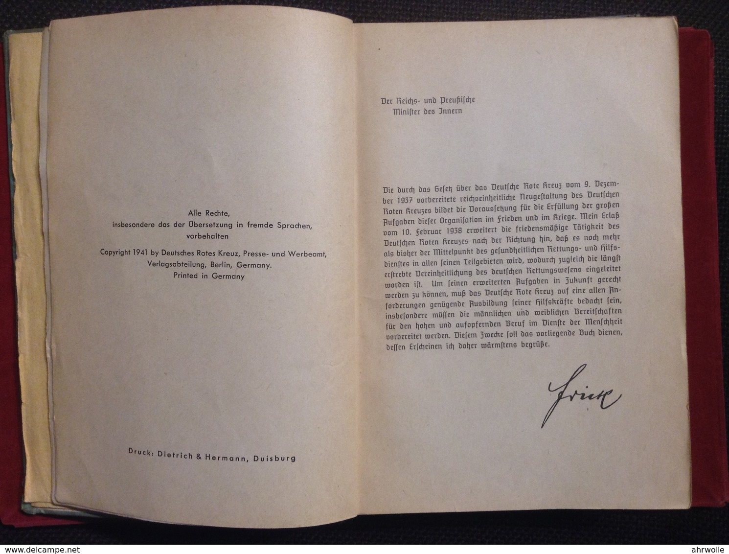 Buch WW2 Amtliches Unterrichtsbuch über Erste Hilfe DRK Berlin 1941 Dr.med. Richard Krueger SS Standartenführer - Deutsch