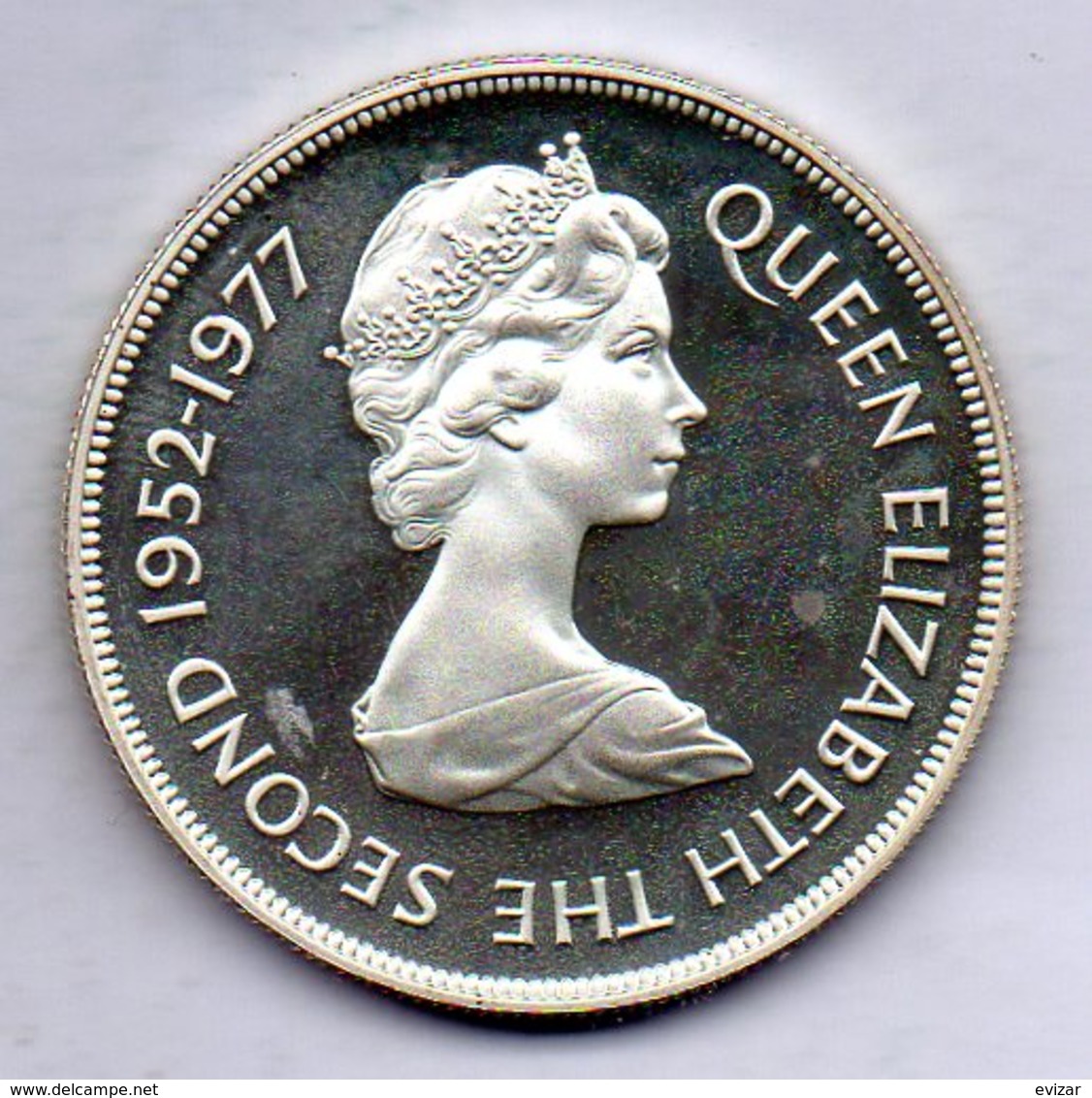 GIBRALTAR, 25 Pence, Silver, Year 1977, KM #10a - Gibilterra