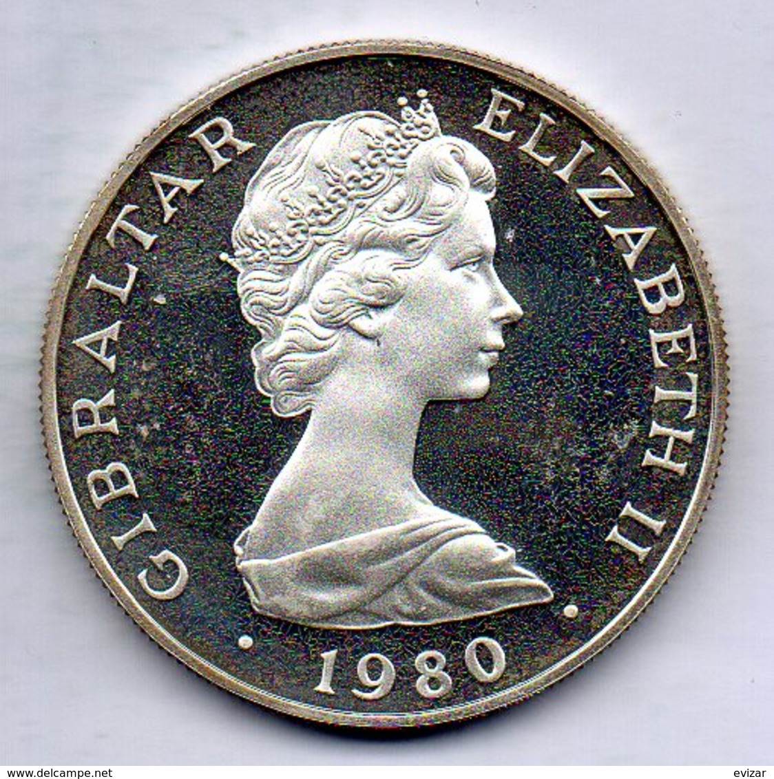 GIBRALTAR, 1 Crown, Silver, Year 1980, KM #11a - Gibraltar