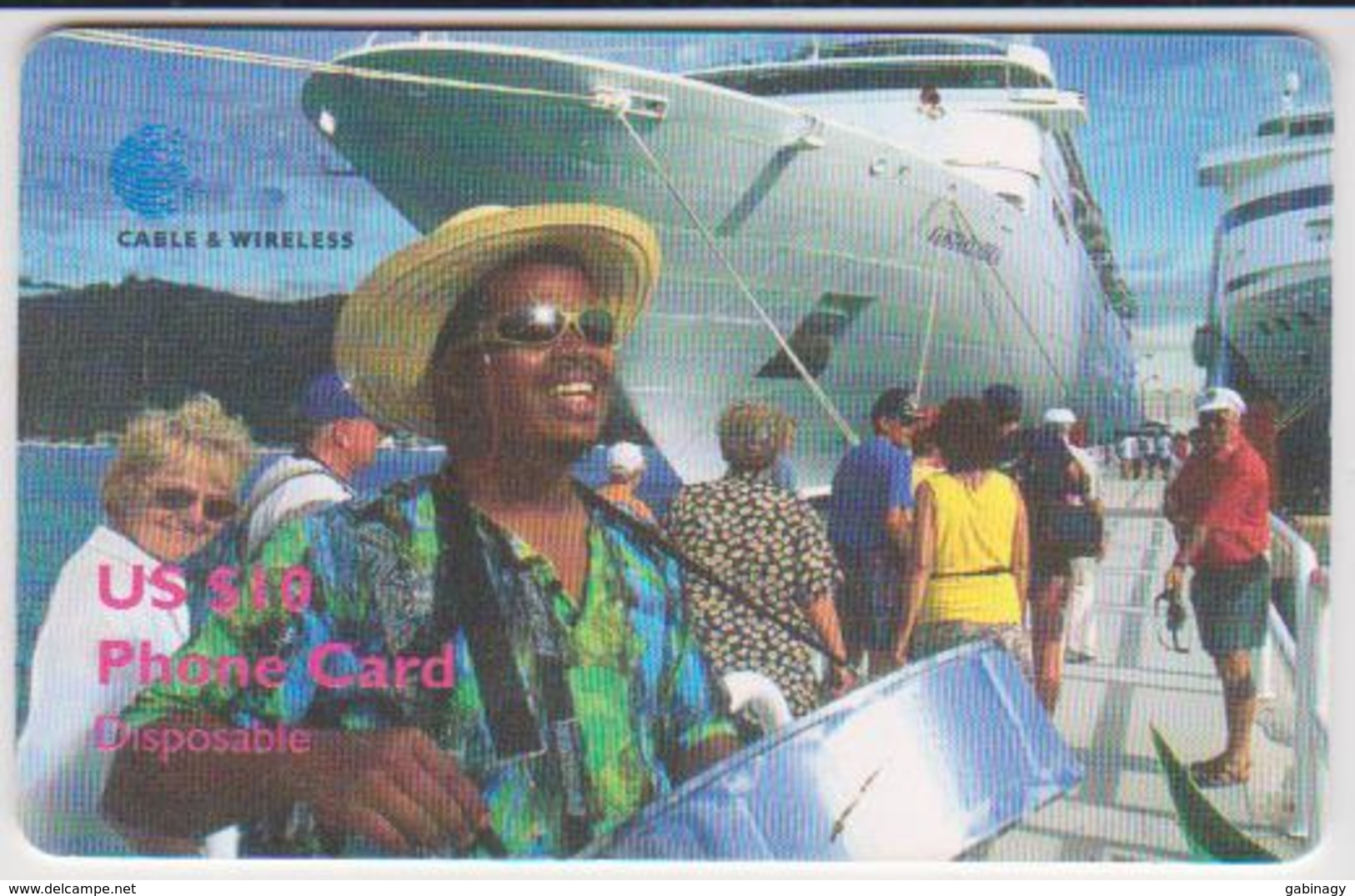 BRITISH VIRGIN ISLAND-0001 - Man Drums Cruiseship (Chip On Back) - Isole Vergini