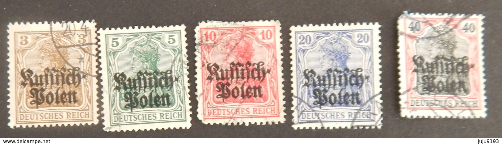 ALLEMAGNE EMPIRE  OCCUPATION POLOGNE YT 1/5 OBLITÉRÉS" ANNÉE 1915 - Ocupación 1914 – 18