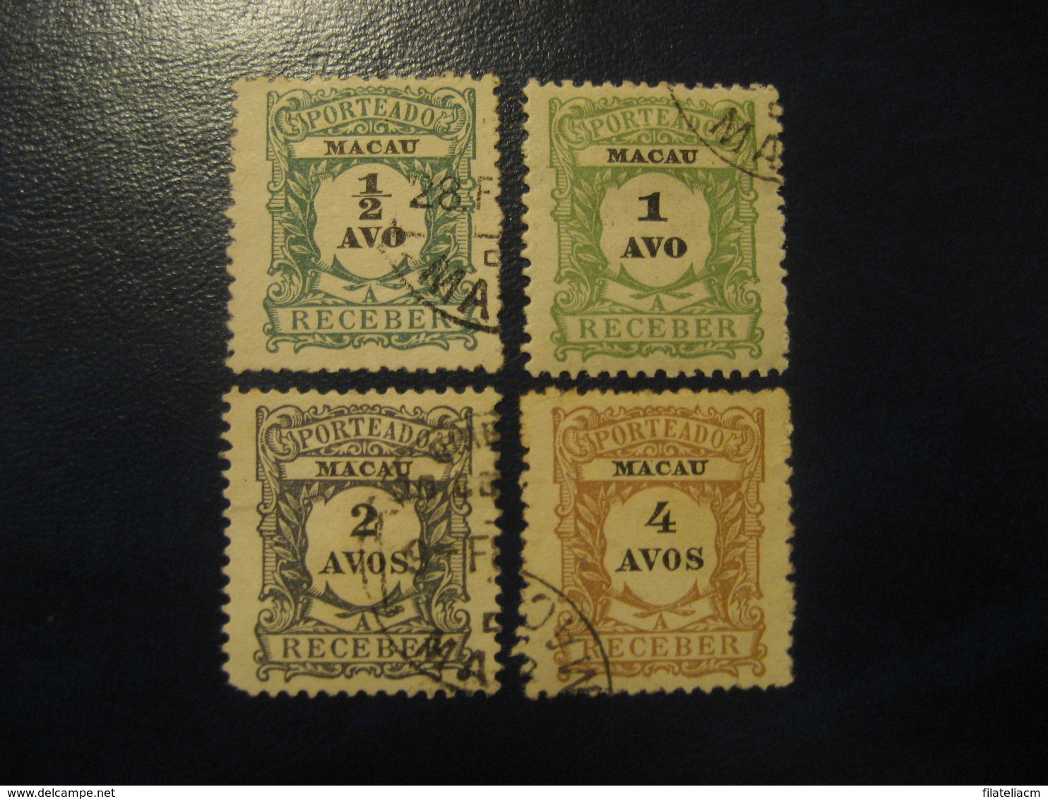 MACAU 1904 Tax Taxe Yvert 1 2 3 + 4 Used Cancel (Cat 2008 4 Eur) Macao China Portugal Area - Timbres-taxe