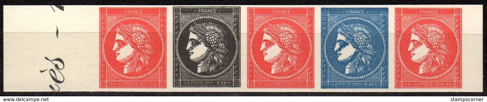 Bande De 5 Timbres Cérès Provenant Du Livre " La Cérès" Vendu Lors Du Salon D'automne 2019 " - 3 Couleurs - Unused Stamps