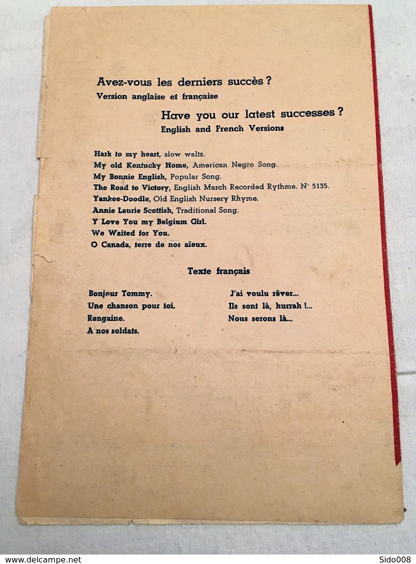 Bonjour Tommy - Paroles De J.S. Karmel - Musique De Tom Rays - Edition Musicale Tempo Bruxelles - Partitions Musicales Anciennes