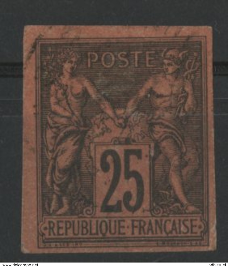 N°43 Cote 330 € SIGNE A. BRUN / COLONIES GENERALES 25ct Noir S/ Rouge Type Sage. Oblitéré. Lire Description - Sage